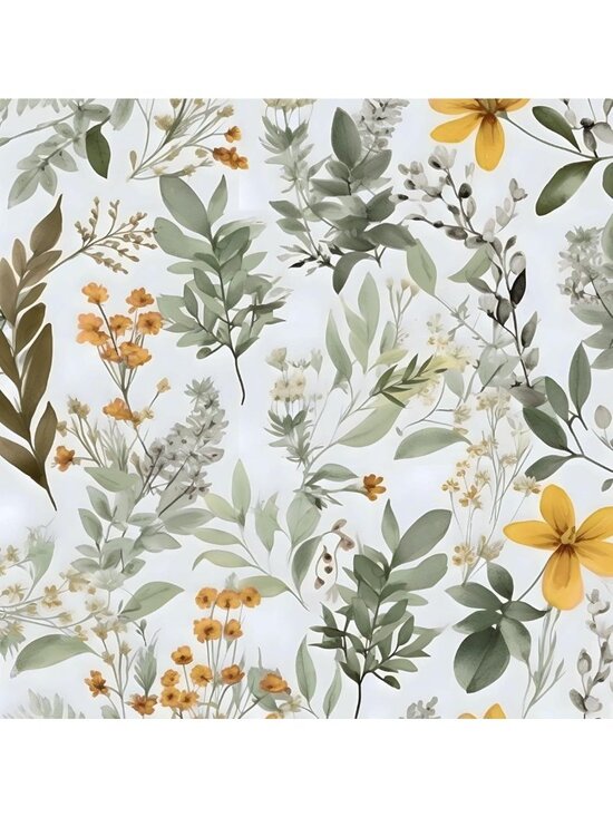 Other - Peel and Stick Vintage Floral Wallpaper - Green Leaf Botanical Self-Adhesive